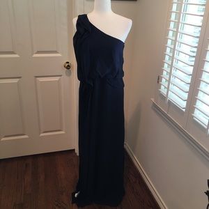 BCBG medium navy evening gown